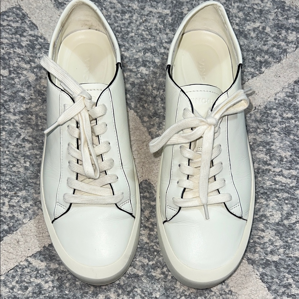 White Leather Vince Sneakers!